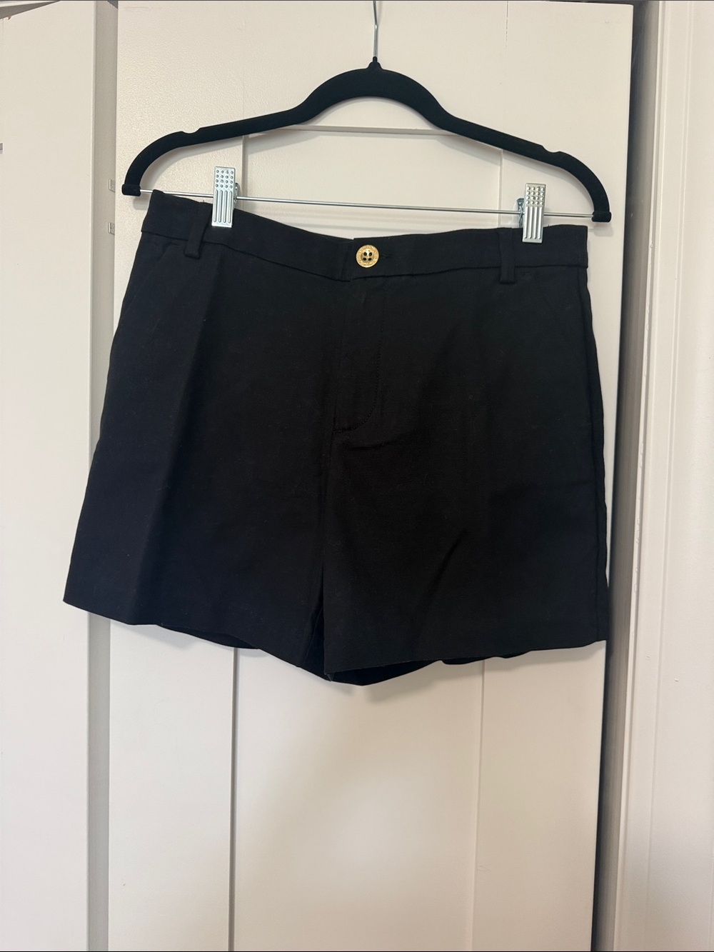 Lilly Pulitzer Black Shorts with Gold Button Accent